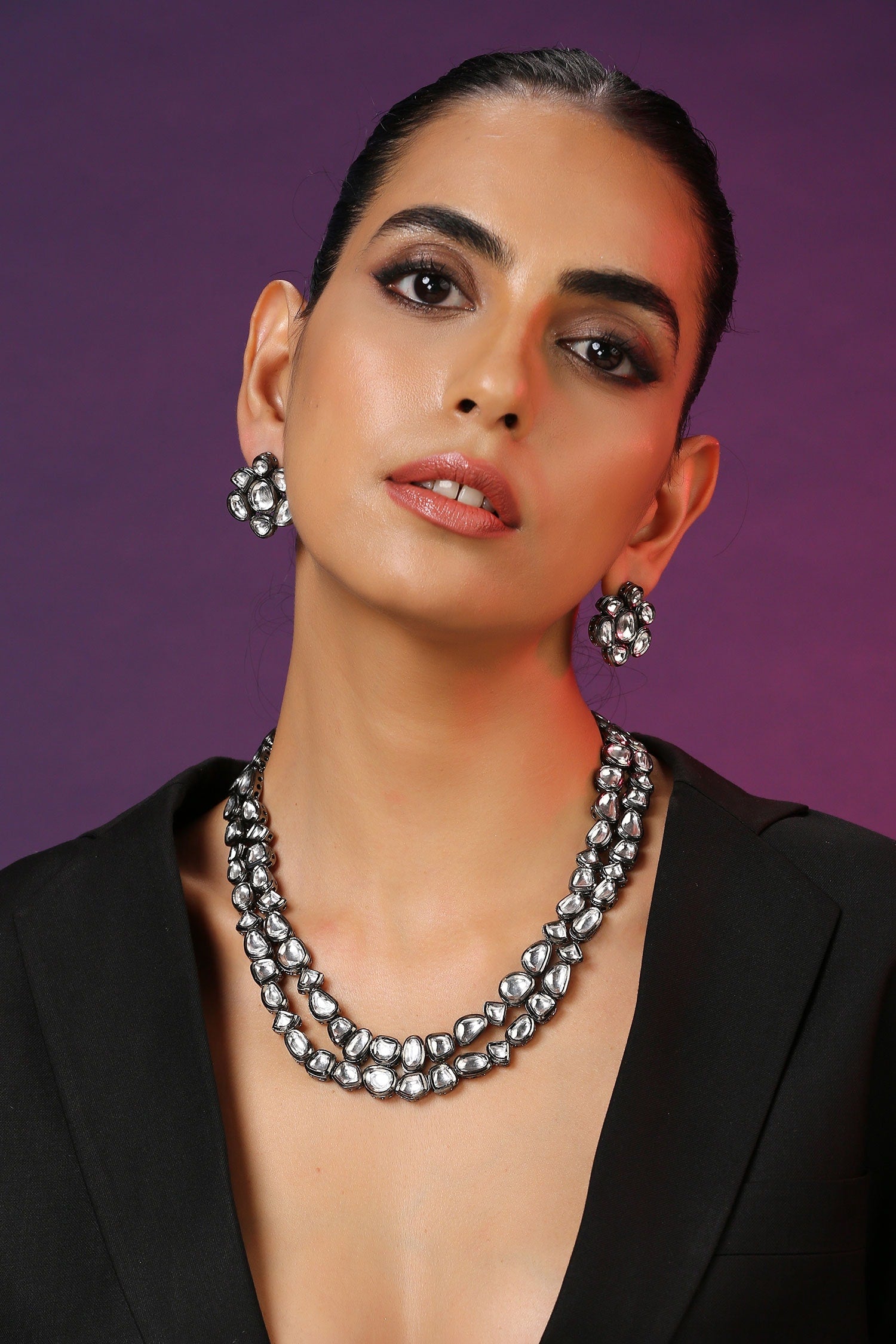 Layered Kundan Necklace Set 