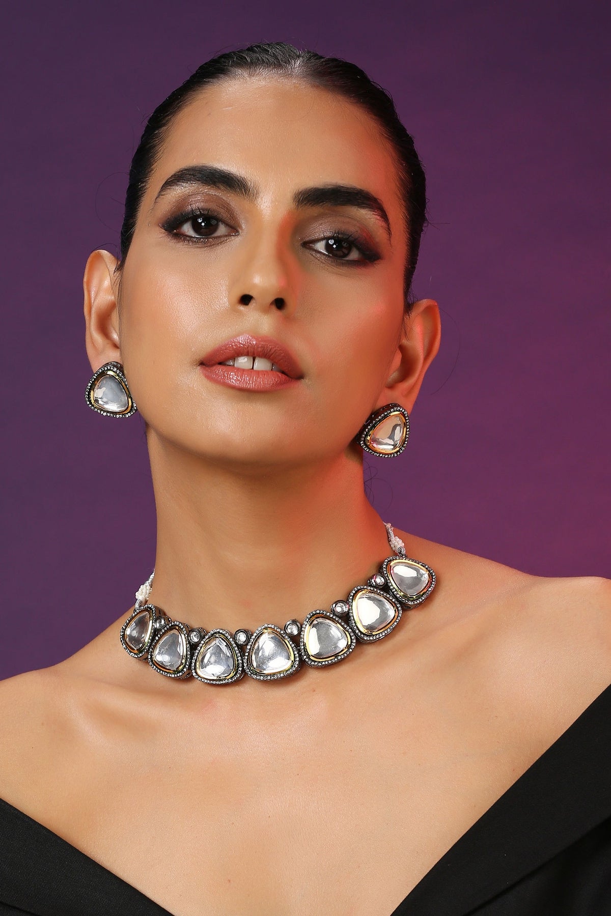 Kundan Choker Necklace Set 