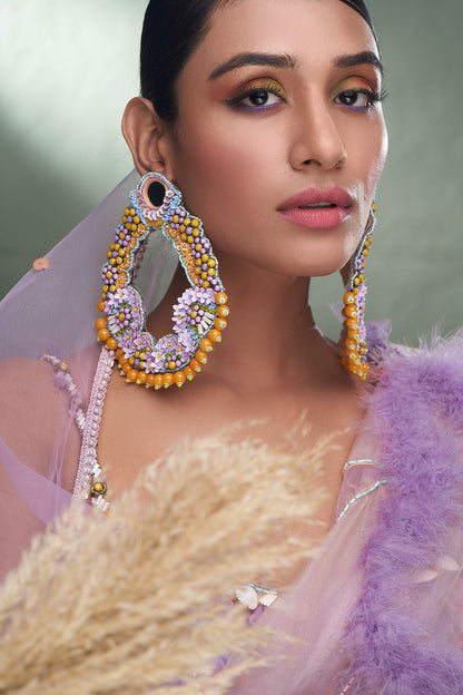 Sequin Flower Embellished Boho Earrings 