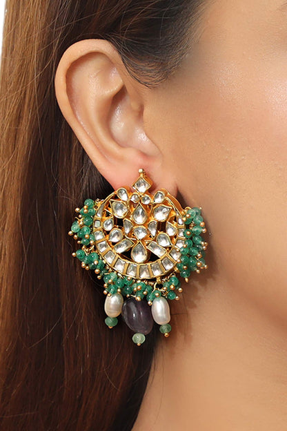 Bead Drop Chandbali Studs 