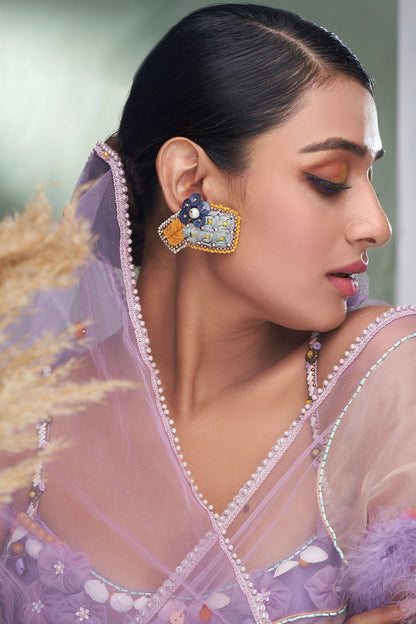 Thread & Stone Work Ear Studs 