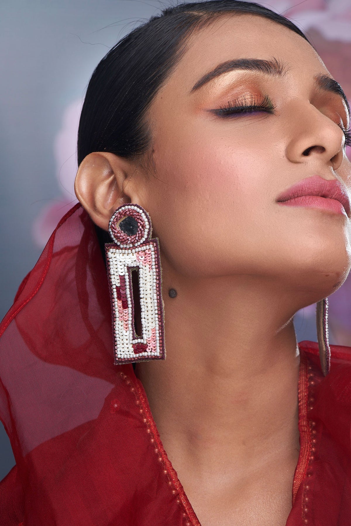 Sequin & Mirror Embellished Earrings 