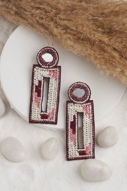 Sequin & Mirror Embellished Earrings 