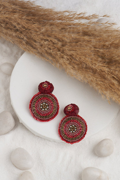 Antique Bead Embellished Earrings 