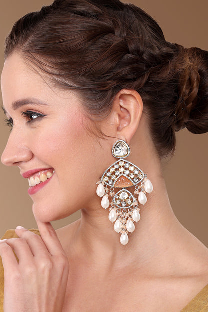 Studded Chandeliers Earrings 