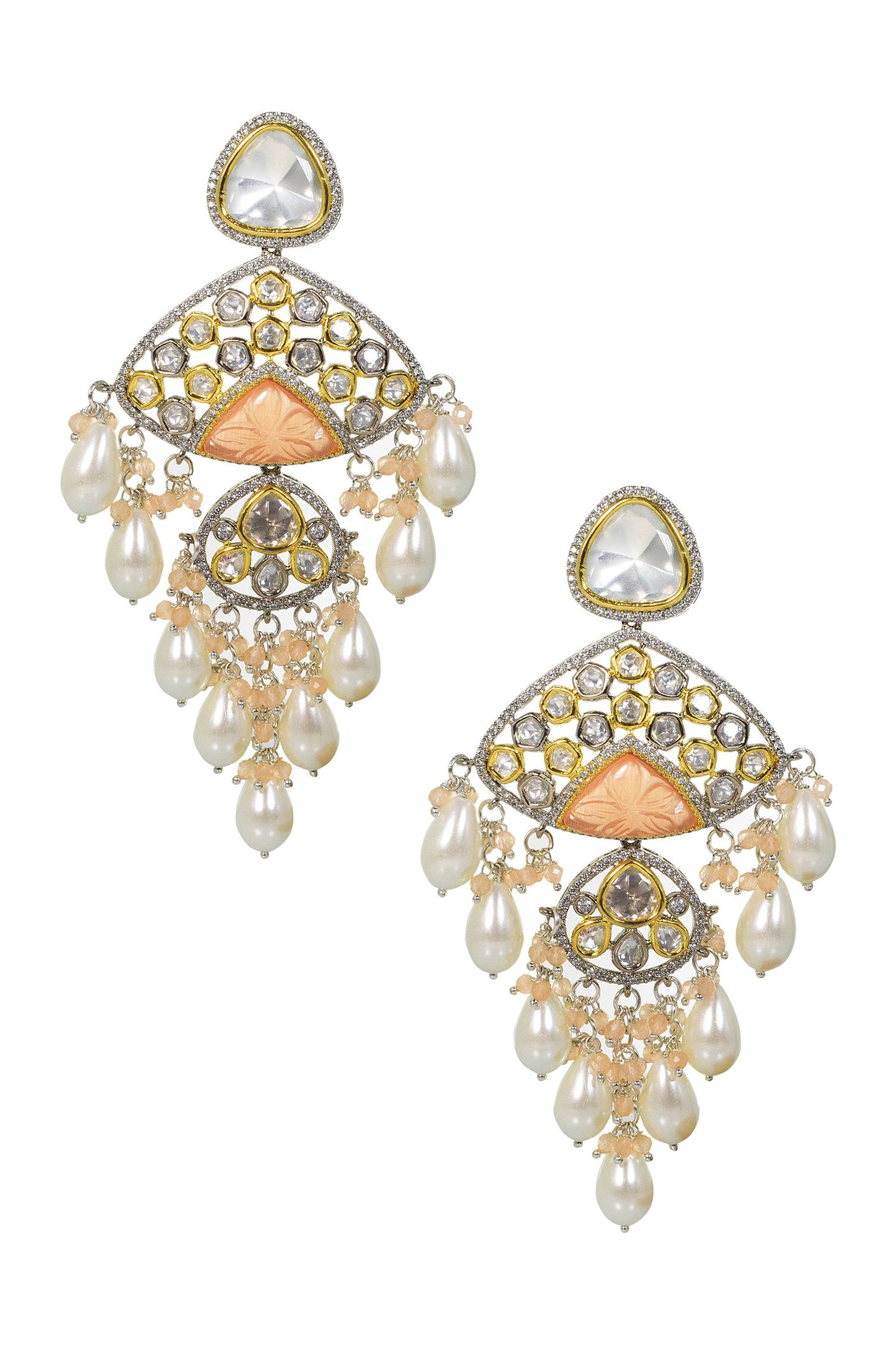 Studded Chandeliers Earrings 