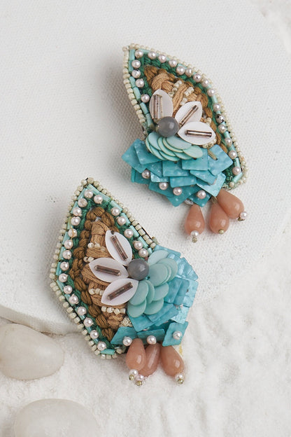 Abstract Shaped Bead Work Earrings 