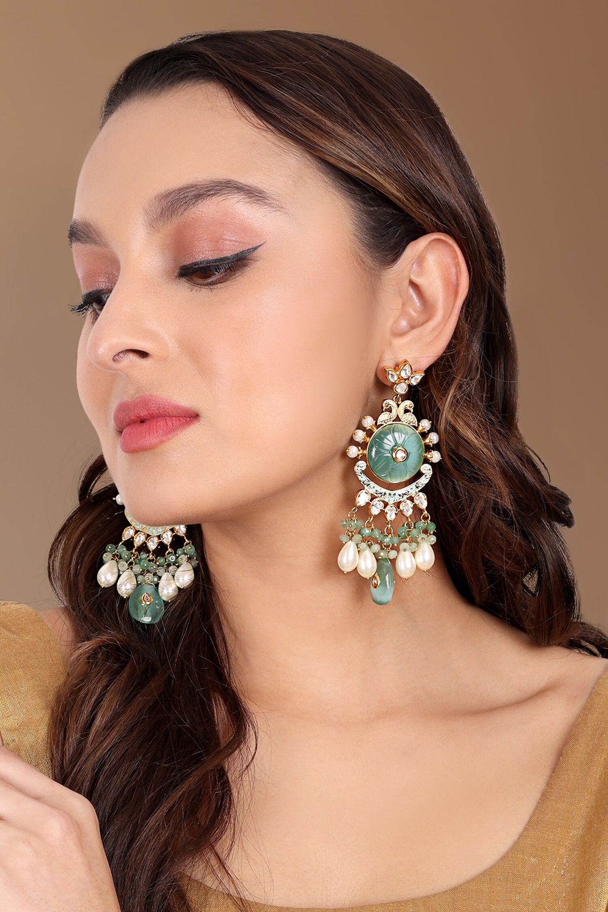 Peacock Carved Earrings 