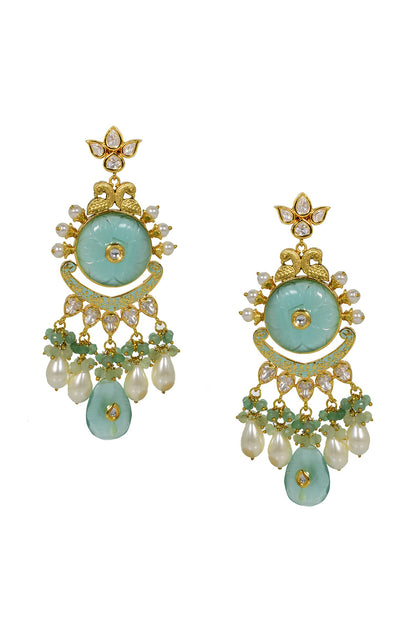 Peacock Carved Earrings 