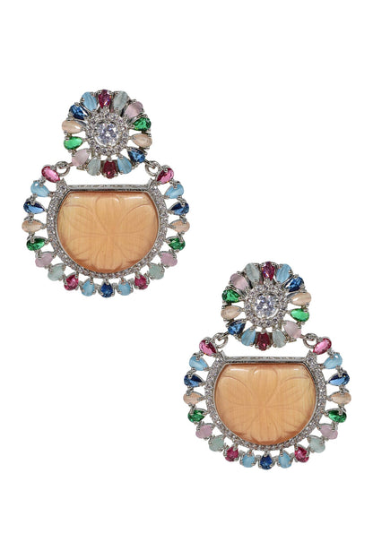 Floral Faux Diamond Earrings 