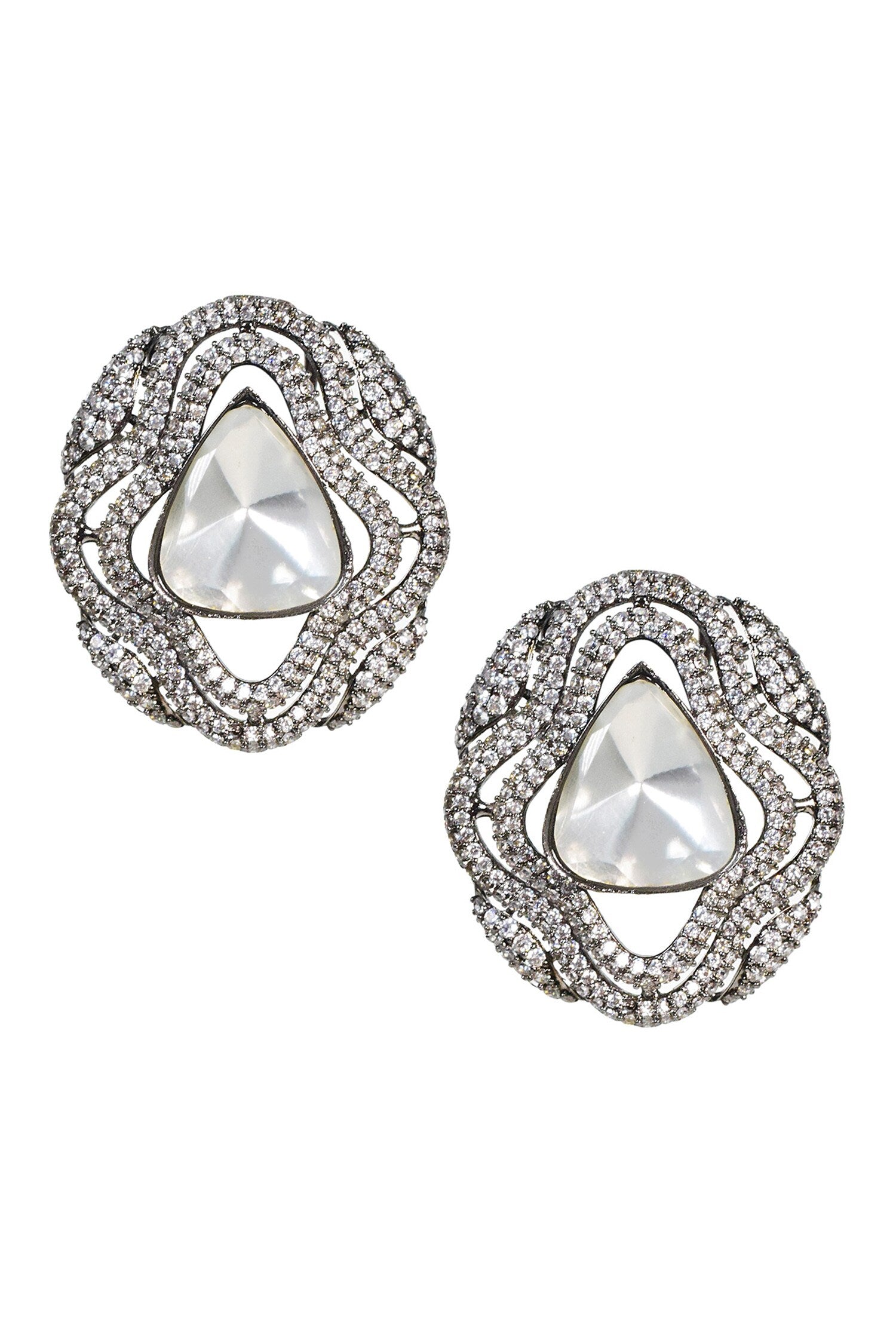 Triangle Shaped Faux Diamond Stud Earrings 