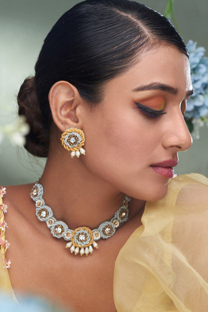Bead Embellished Choker Set 