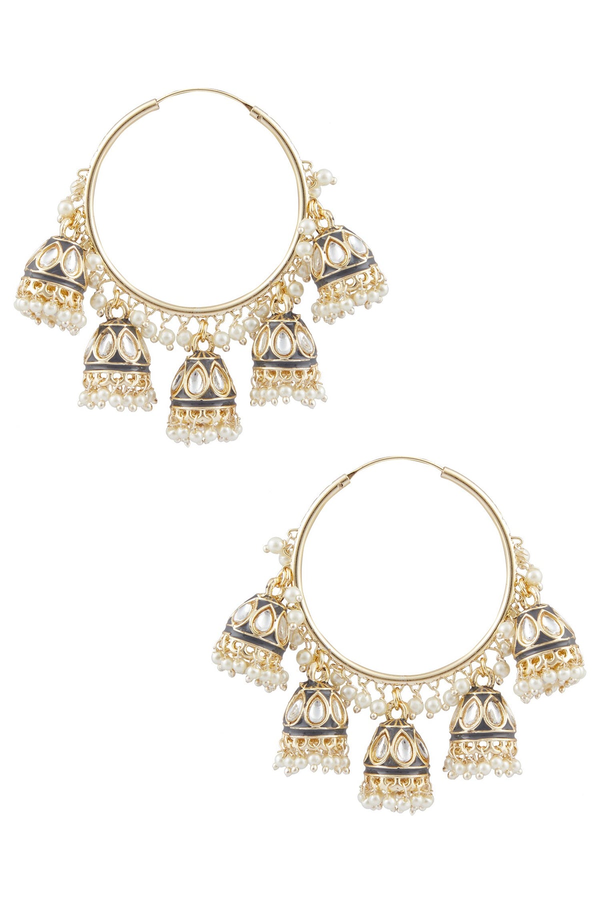 Kundan Studded Hoop Jhumkas 