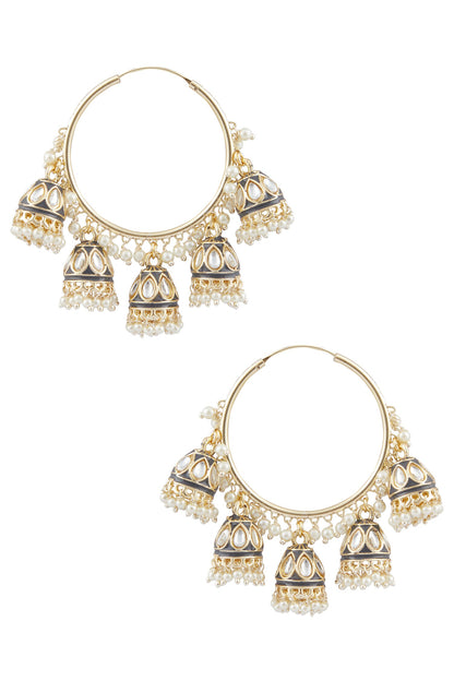 Kundan Studded Hoop Jhumkas 
