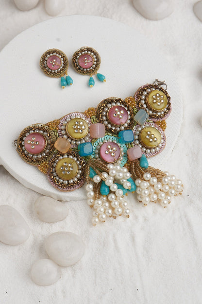 Sequin & Stone Embellished Choker Set 