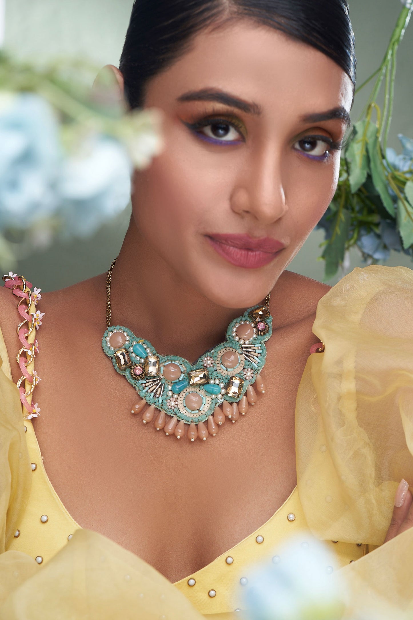 Bead Drop Choker Necklace 