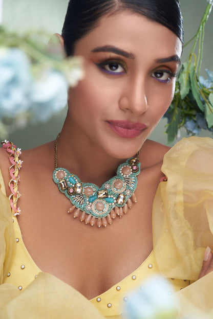 Bead Drop Choker Necklace 