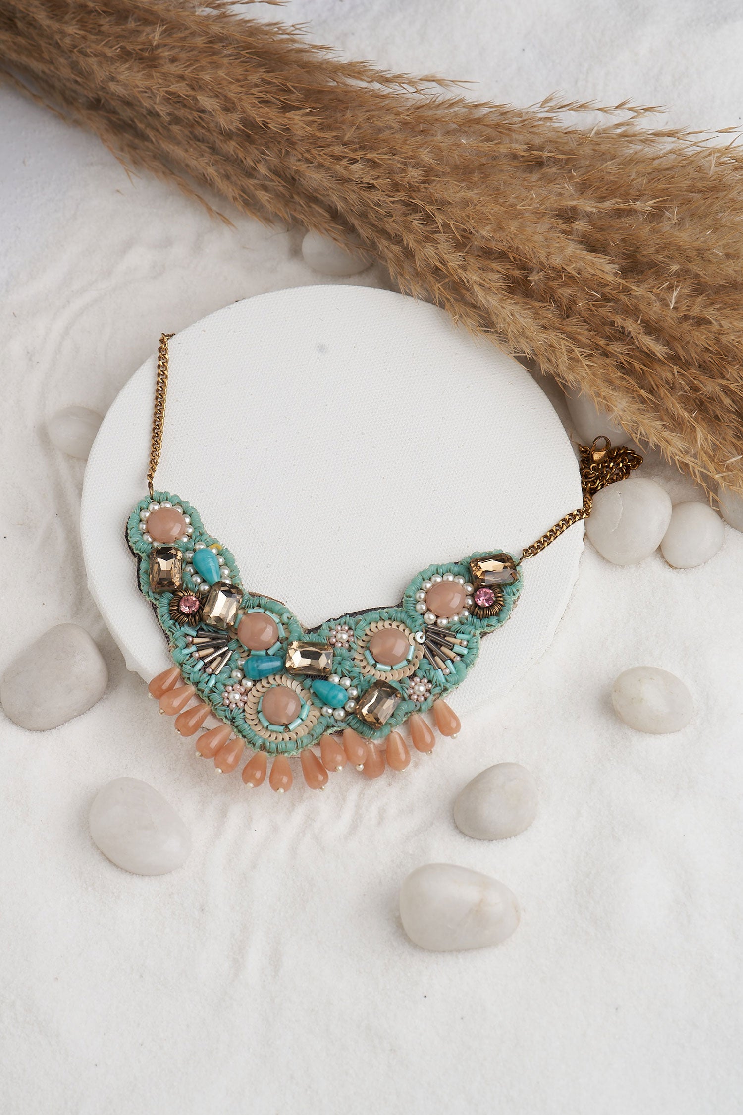 Bead Drop Choker Necklace 