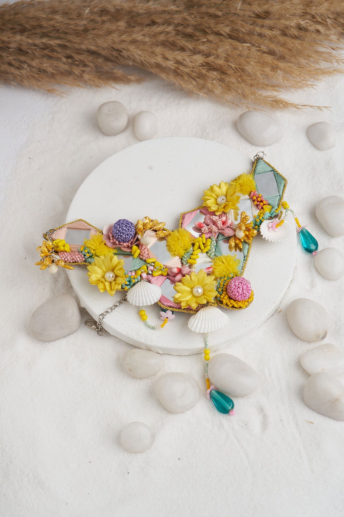 Floral Applique Embellished Choker 