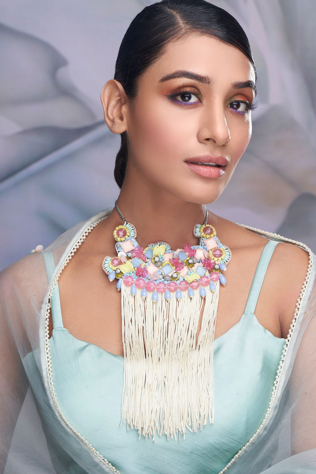 Stone Embellished Choker Necklace 
