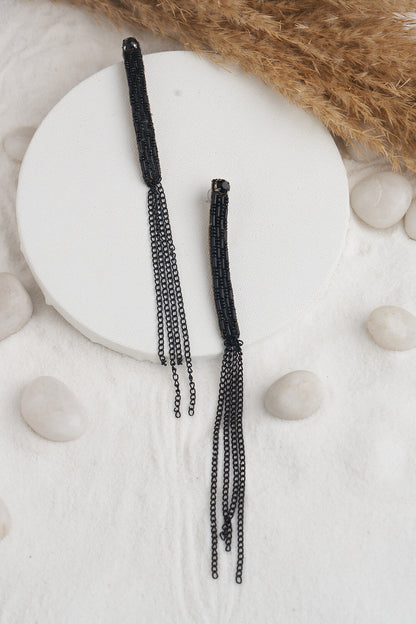Sequin Embellished Tassel Earrings 