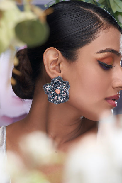 Bead & Sequin Embroidered Earrings 