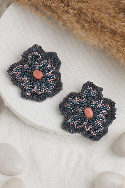 Bead & Sequin Embroidered Earrings 