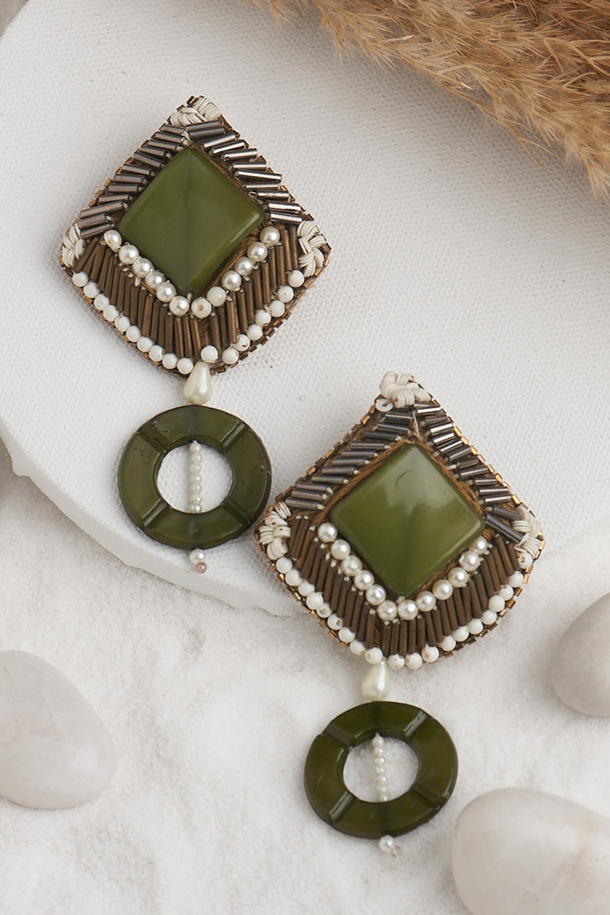 Pipe Embellished Earrings 