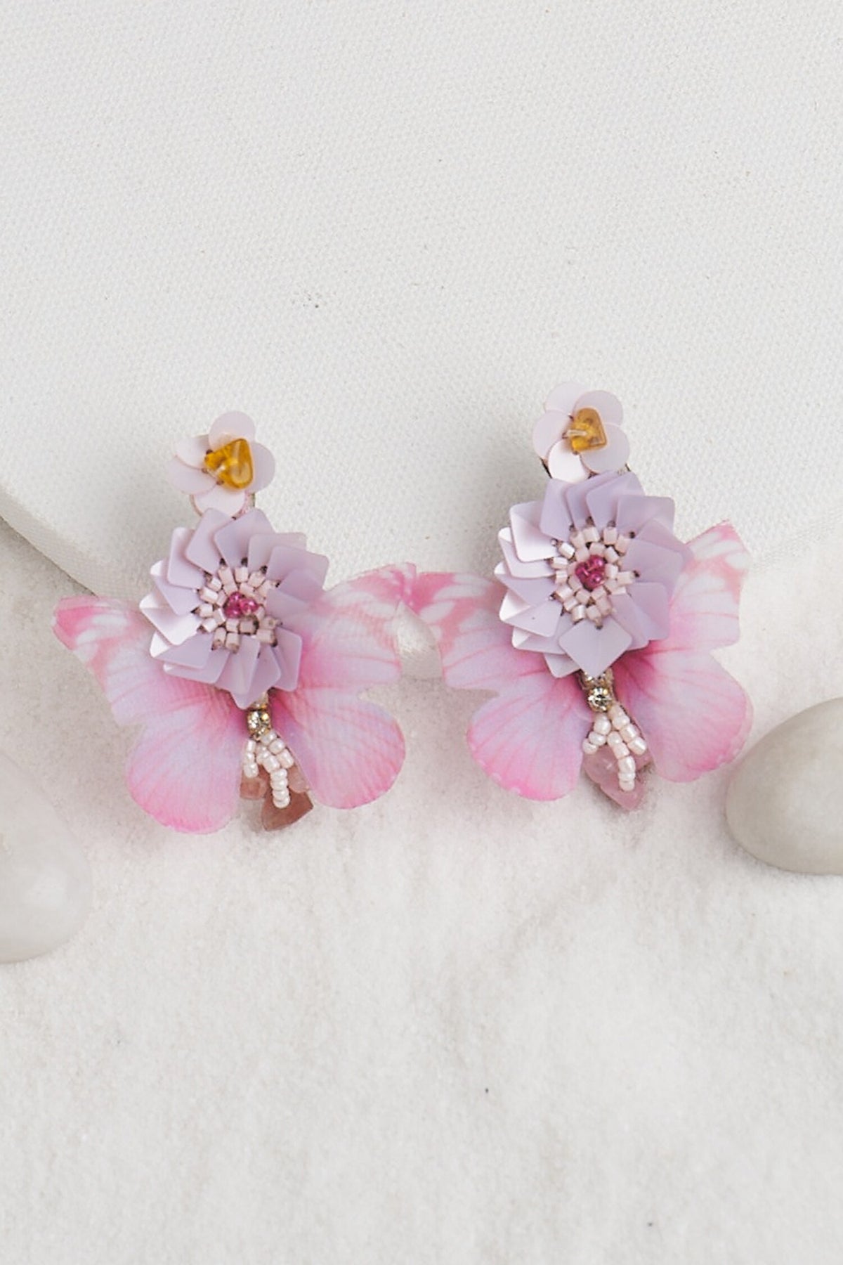 Flower & Butterfly Design Earrings 
