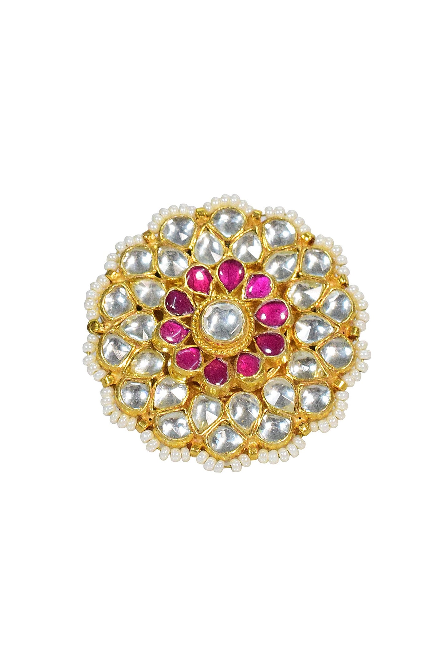 Classic Ethnic Pachi Kundan Ring 