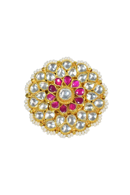 Classic Ethnic Pachi Kundan Ring 