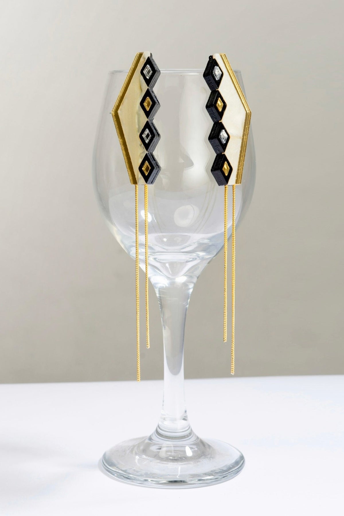 Tessella Tassel Geometric Pattern Earrings 
