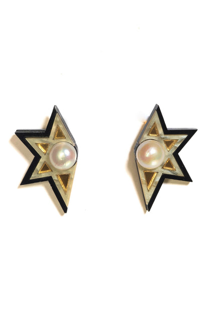 Astral Geometric Pattern Stud Earrings 