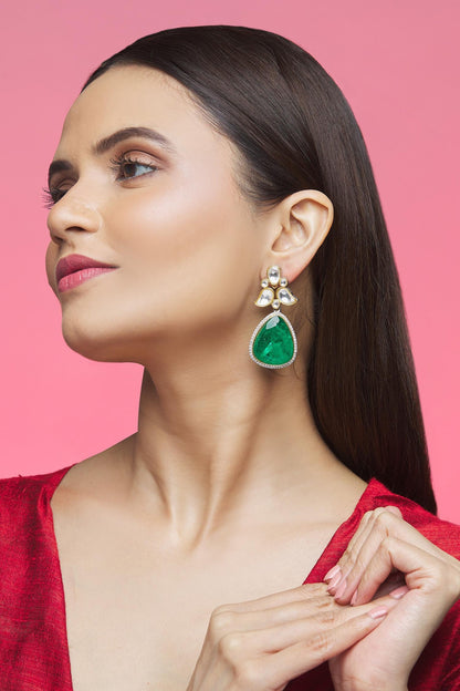 Stone Embellished Dangler Earrings 
