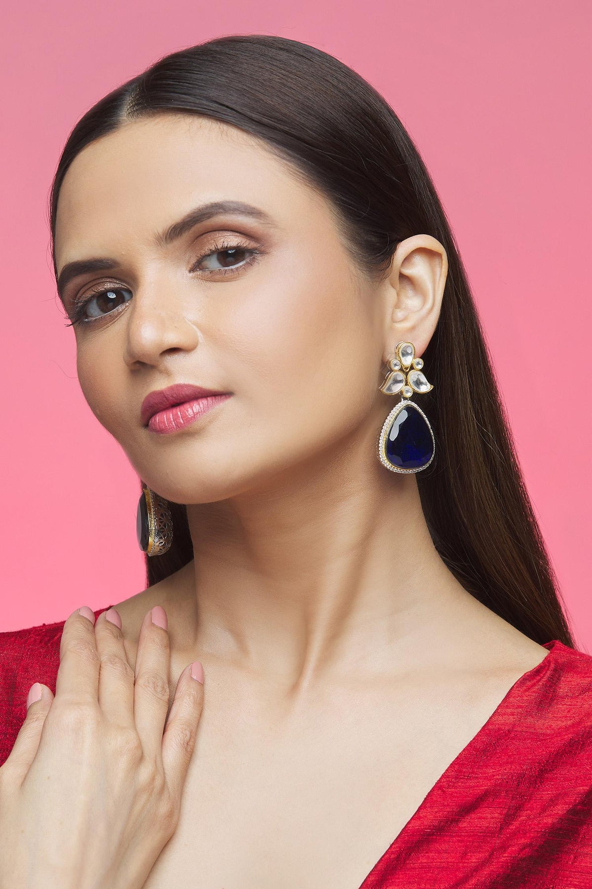 Stone Embellished Dangler Earrings 