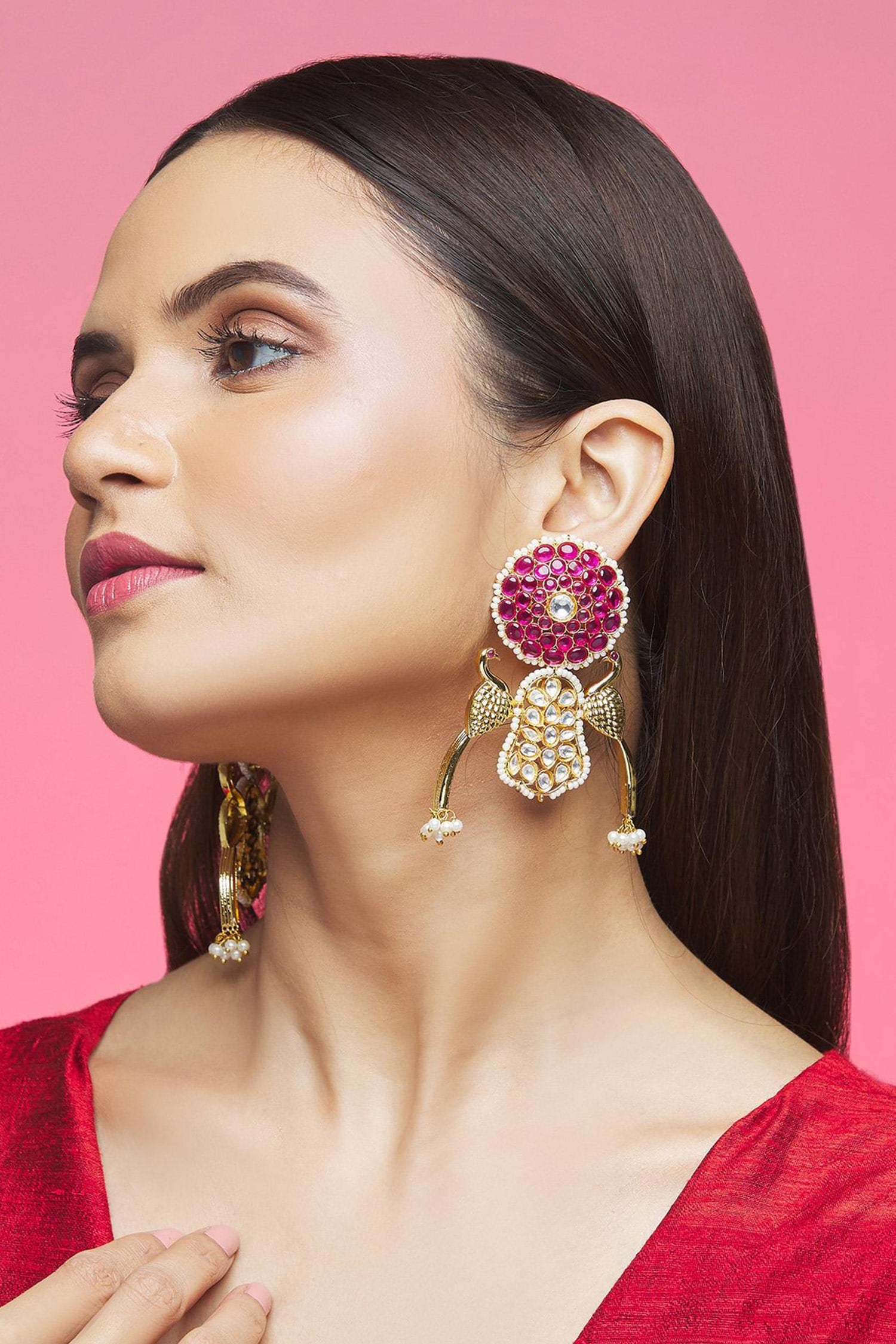 Peacock Shape Dangler Earrings 