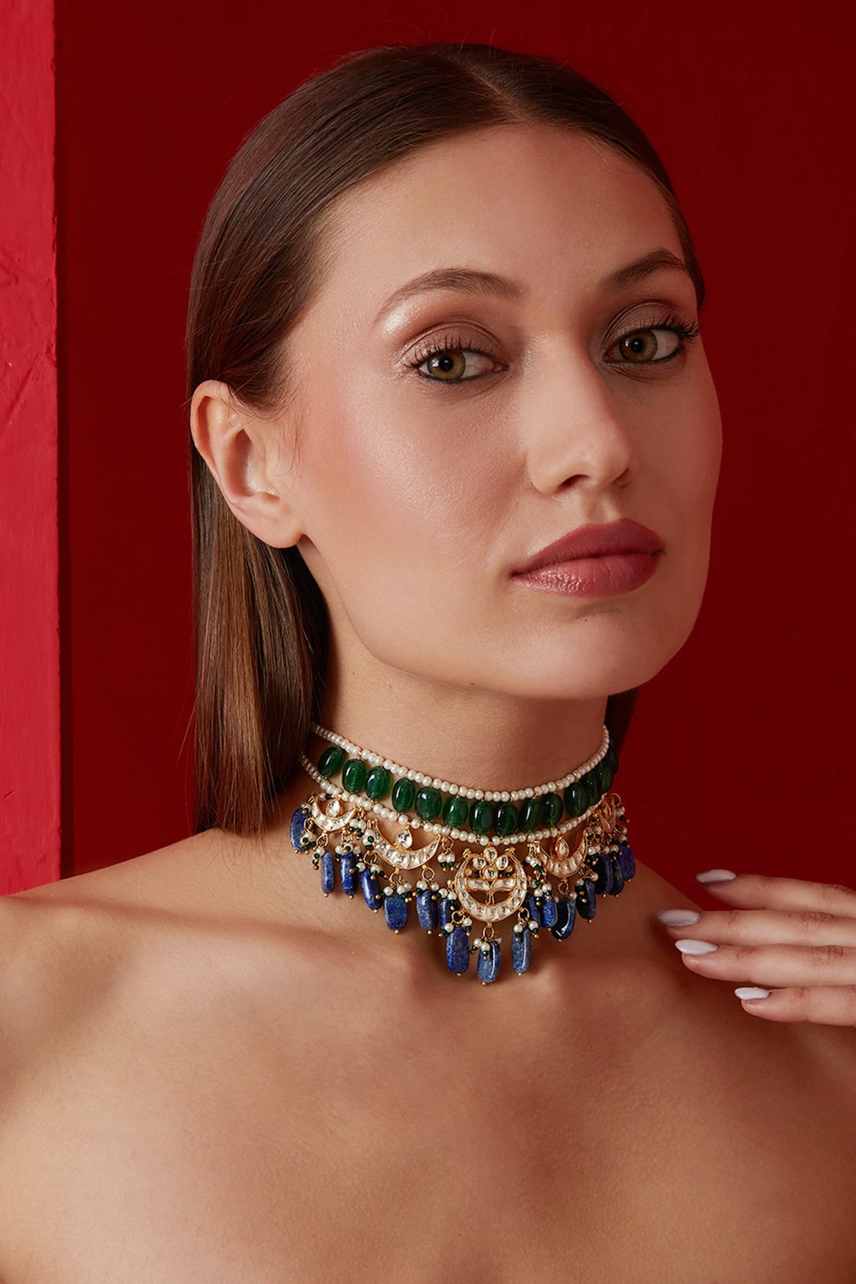 Bead Drop Choker Necklace 