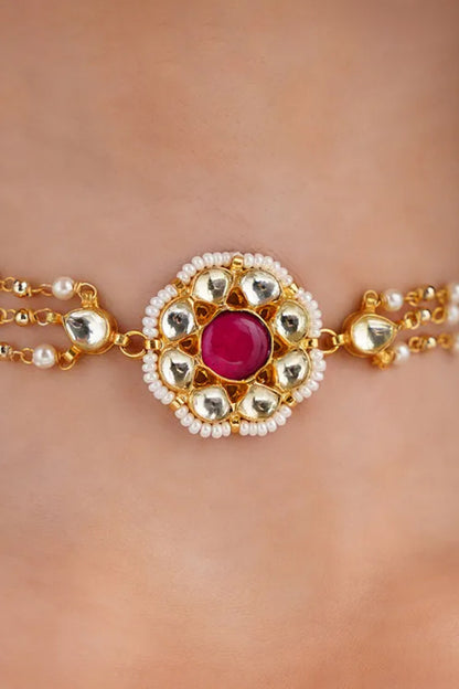 Jadau Floral Choker Necklace 