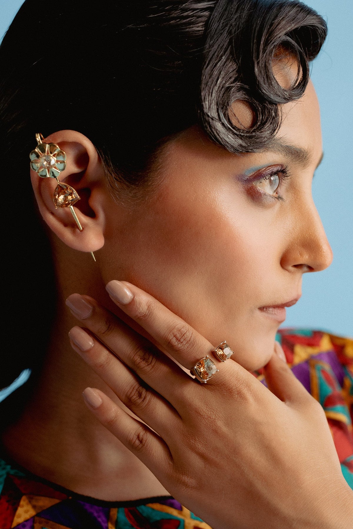 Vintage Lily Swarovski Embellished Earrings 