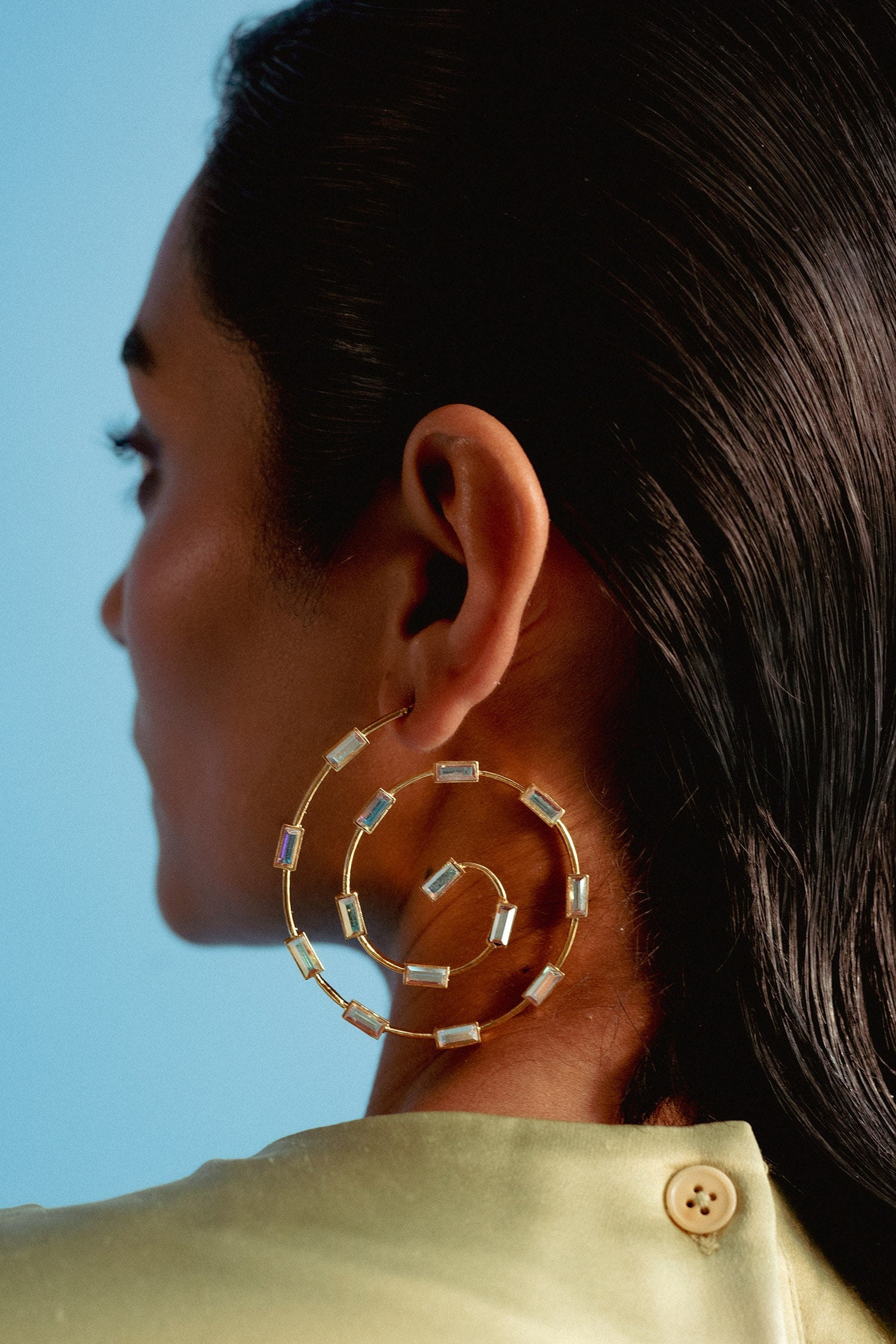 Classic Marigold Swarovski Embellished Hoops 