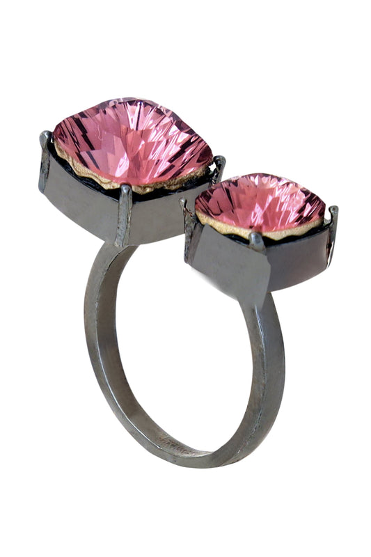 Crystal Embellished Purple Ring 