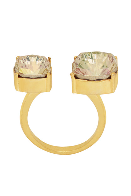 Gold Swarovski Crystal Ring 