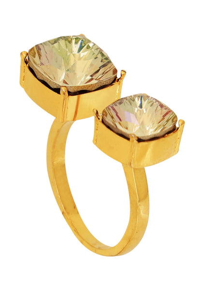 Gold Swarovski Crystal Ring 