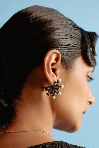 The Old Daisy Pearl Embellished Hoops 