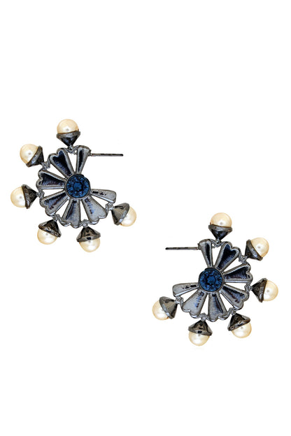 The Old Daisy Pearl Embellished Hoops 