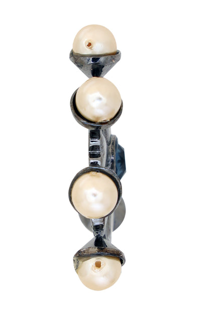 The Old Daisy Pearl Embellished Hoops 