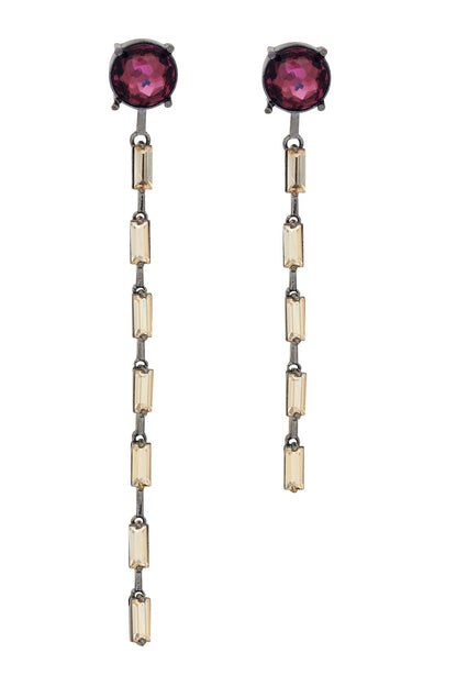 Woody Lavender Embellished Dangler Earrings 