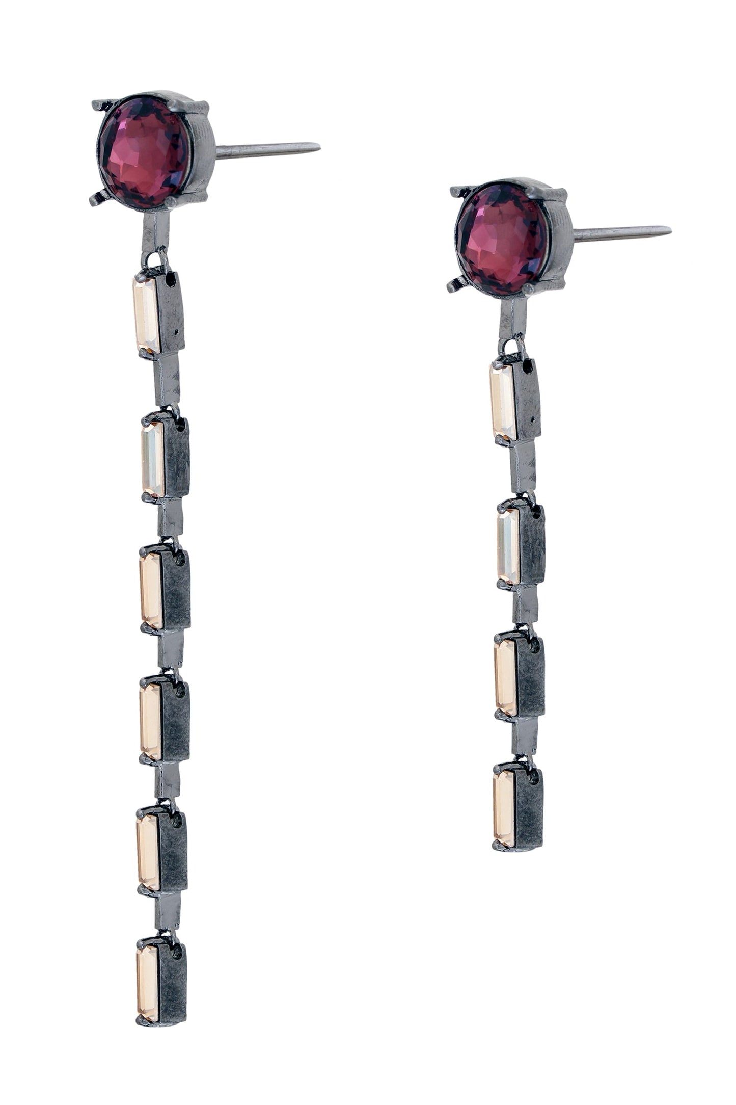 Woody Lavender Embellished Dangler Earrings 