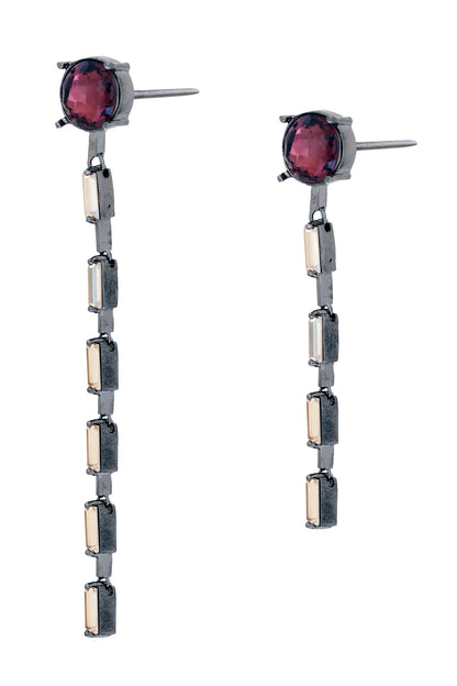 Woody Lavender Embellished Dangler Earrings 