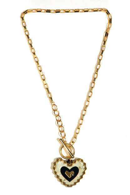 Heart Shaped Toggle Link Necklace 